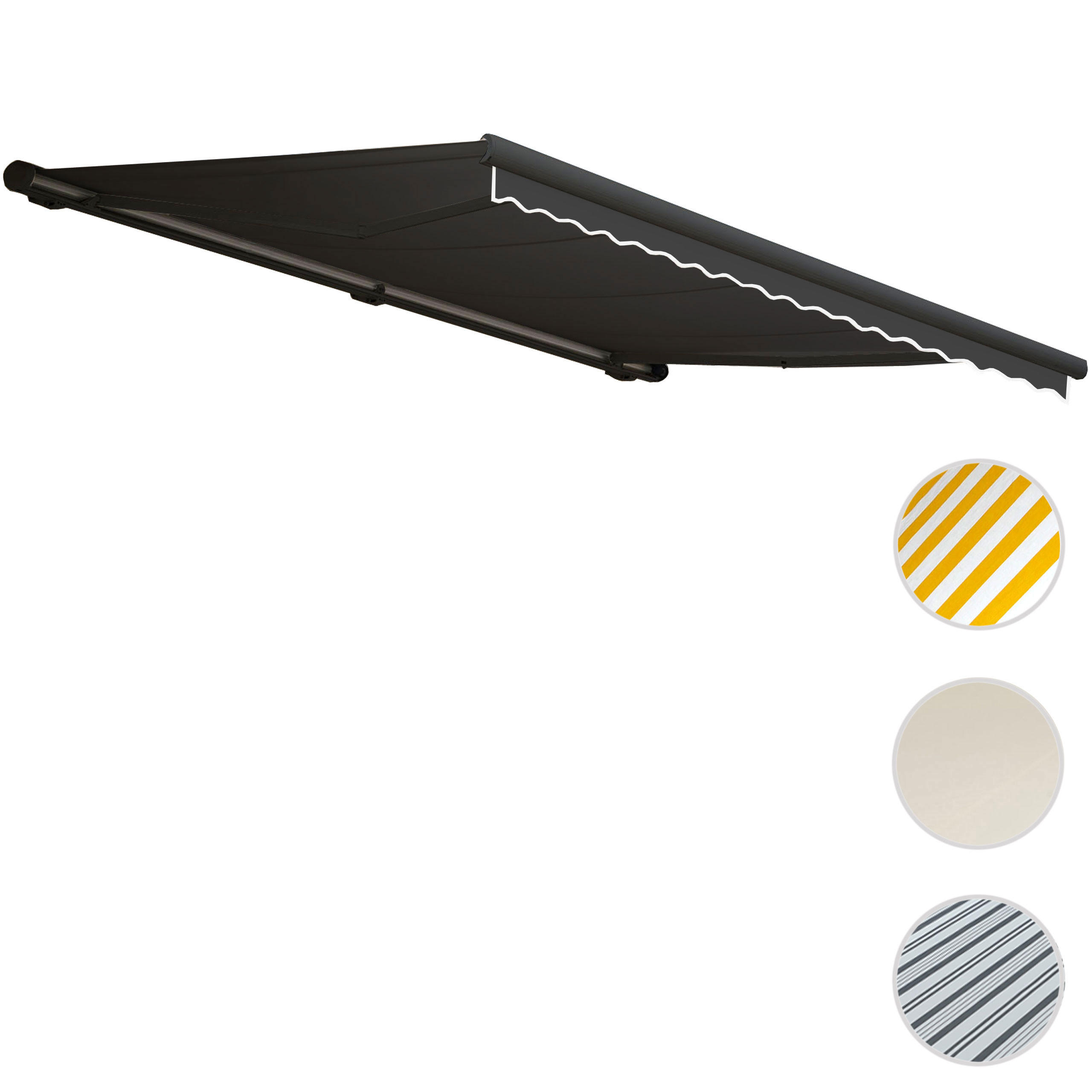 KASSETTEN-MARKISE MIT VOLANT Anthrazit, Anthrazit - Anthrazit, Textil (400/23/300cm) - MCW