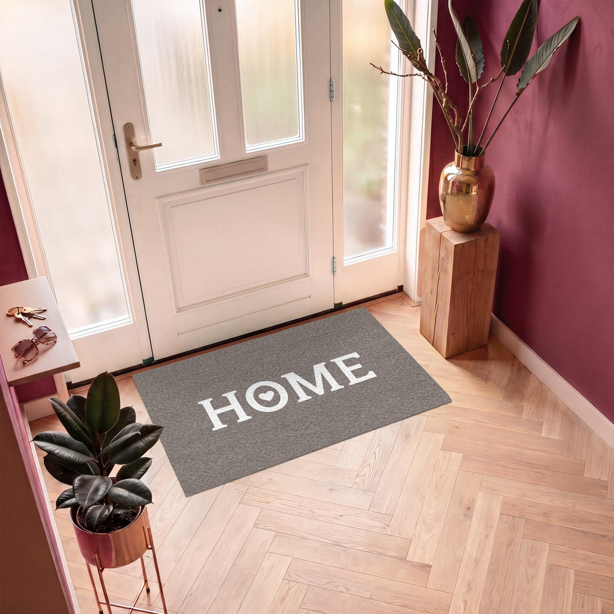 ROHOŽKA Home - Text - Taupe 120x80 cm - šedohnědá, textil/umělá hmota (120/0.4cm) - MuchoWow