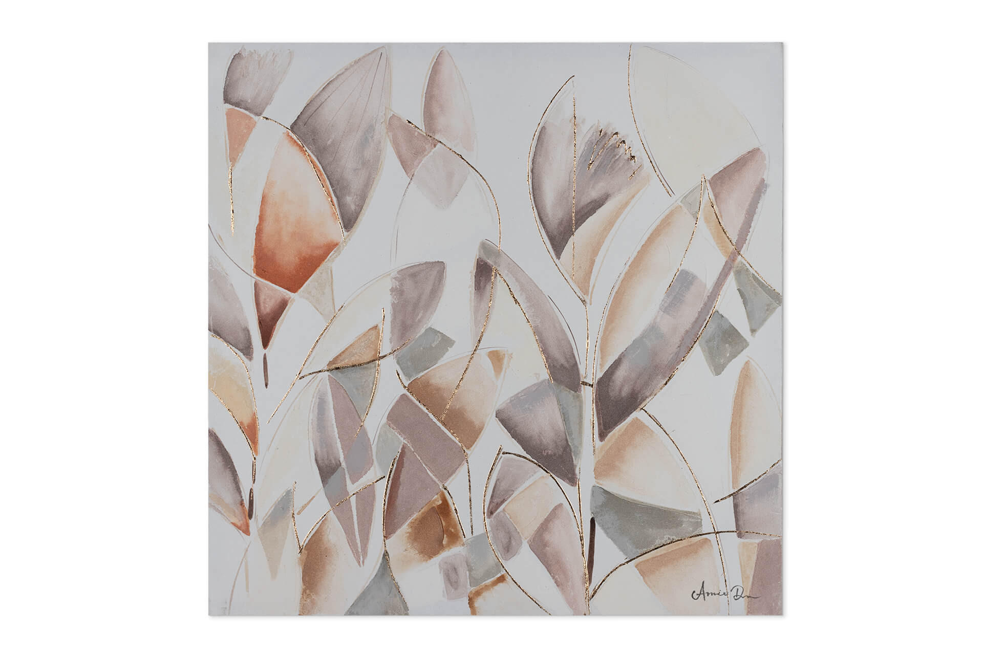 ACRYLBILD HANDGEMALT 80/80 cm - Taupe/Grau, Holz/Textil (1.3/80cm) - KUNSTLOFT