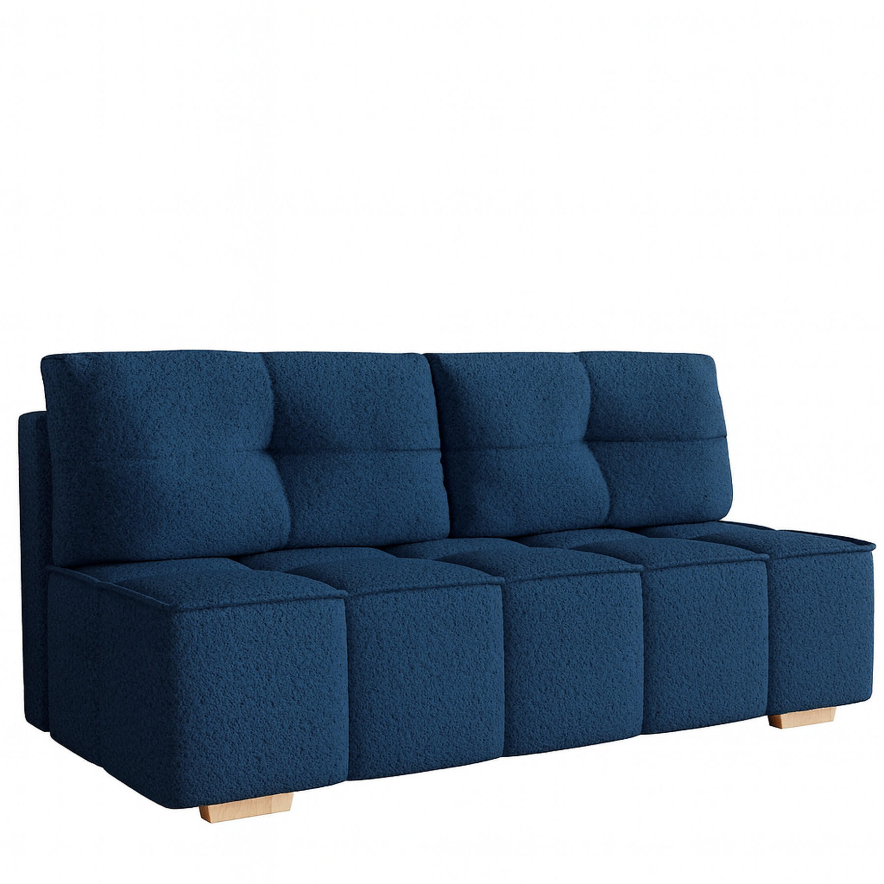 SCHLAFSOFA LORA, Sofa mit Schlaffunktion und Bettkasten, Farbe: Blau, Bouclé-Stoff - Blau, Textil (196/90/85cm) - Sepro Meble