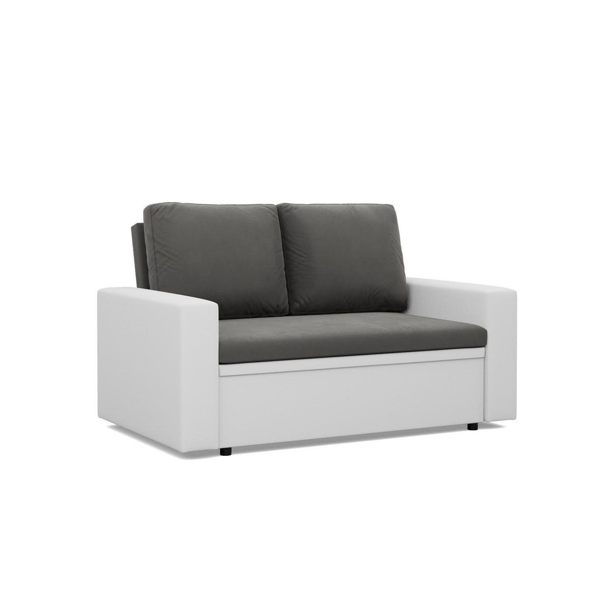 SOFA 2-SITZER MIT SCHLAFFUNKTION LUNA, Dunkelgrau + Grau - Dunkelgrau/Hellgrau, Textil (148/90/87cm)