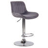 BARHOCKER Lento, Gestell Metall in Chromoptik, Samt Dunkelgrau - Chromfarben/Dunkelgrau, Textil/Metall (50/100/50cm) - TPFLiving