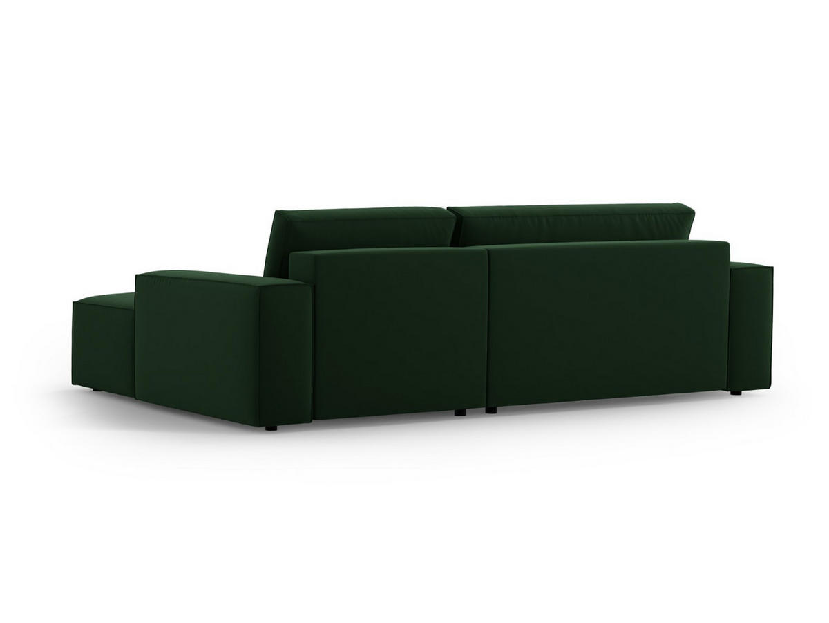 ECKSOFA ausklappbar rechts mit Container Jodie aus Samt flaschengrün 3 Sitzplätze - Dunkelgrün, Textil (151/246cm) - Micadoni