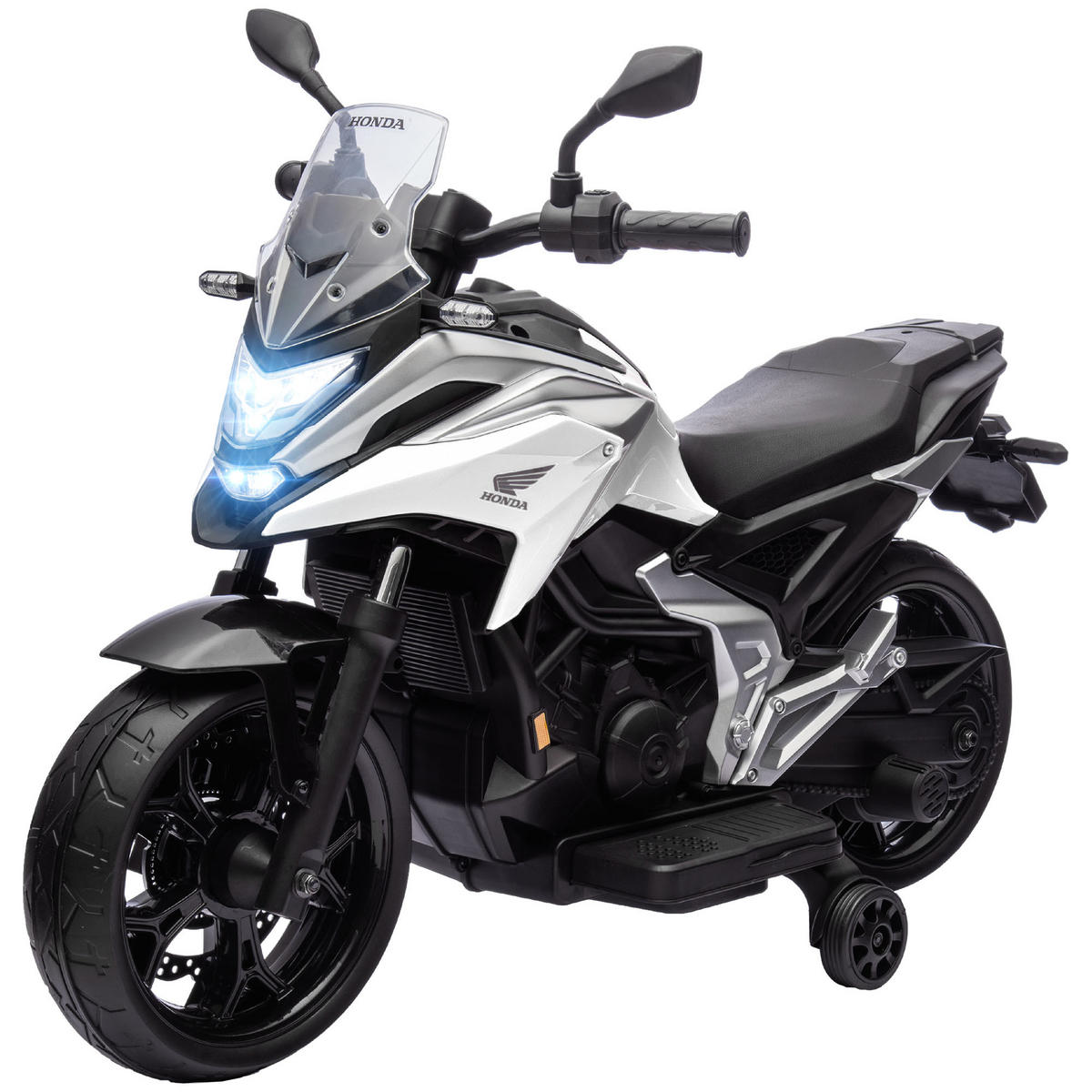 ELEKTRO-KINDERMOTORRAD DE-06225 Honda lizenziert mit Musik und Licht Weiß - Weiß, Kunststoff/Metall (107/46/75cm) - ComfortXL