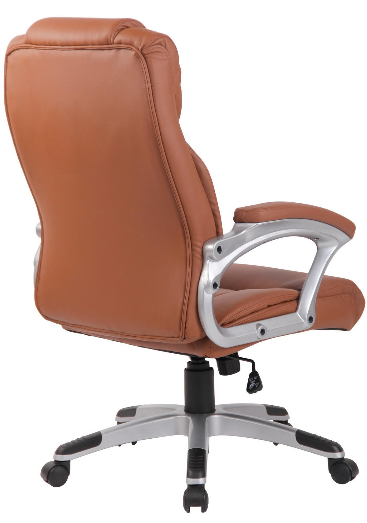 CHEFSESSEL Lederlook Hellbraun - Hellbraun/Grau, Kunststoff/Textil (65/109/73cm) - CLP