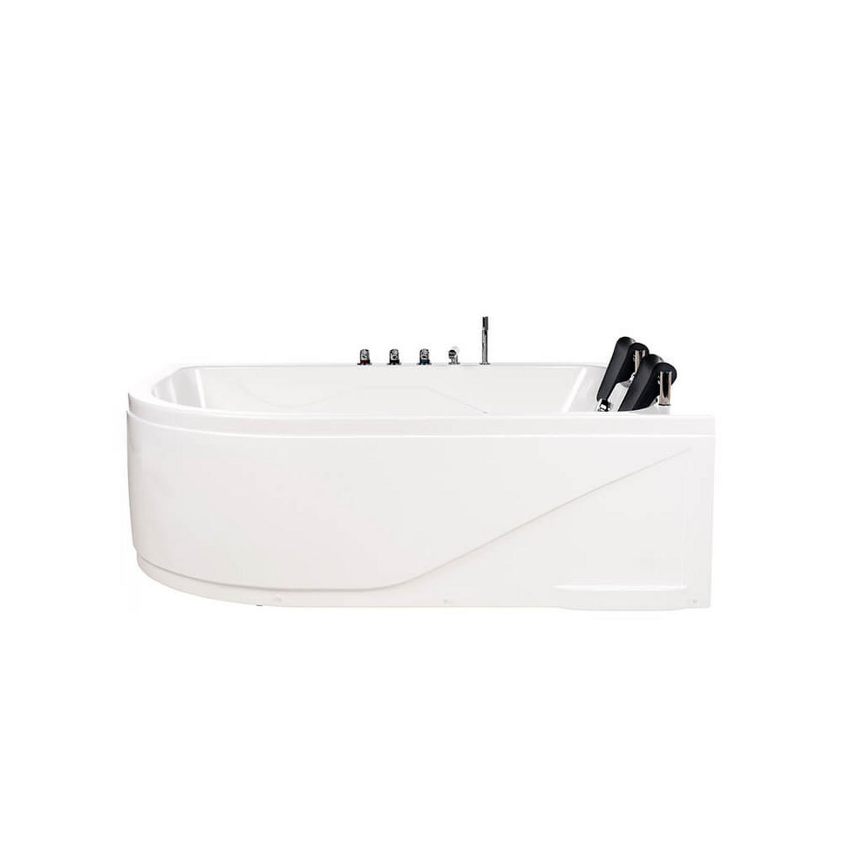 INDOOR Whirlpool für 2 Personen BLUE OCEAN XL - 180 x 120 cm Links - Weiß, Keramik (180/65/120cm) - Home Deluxe