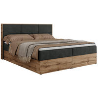 BOXBETT ALBERO 2 - 140/200 Dunkelgrau Struktur - H3 - Dunkelgrau, Holz/Textil (140/200cm) - MKS