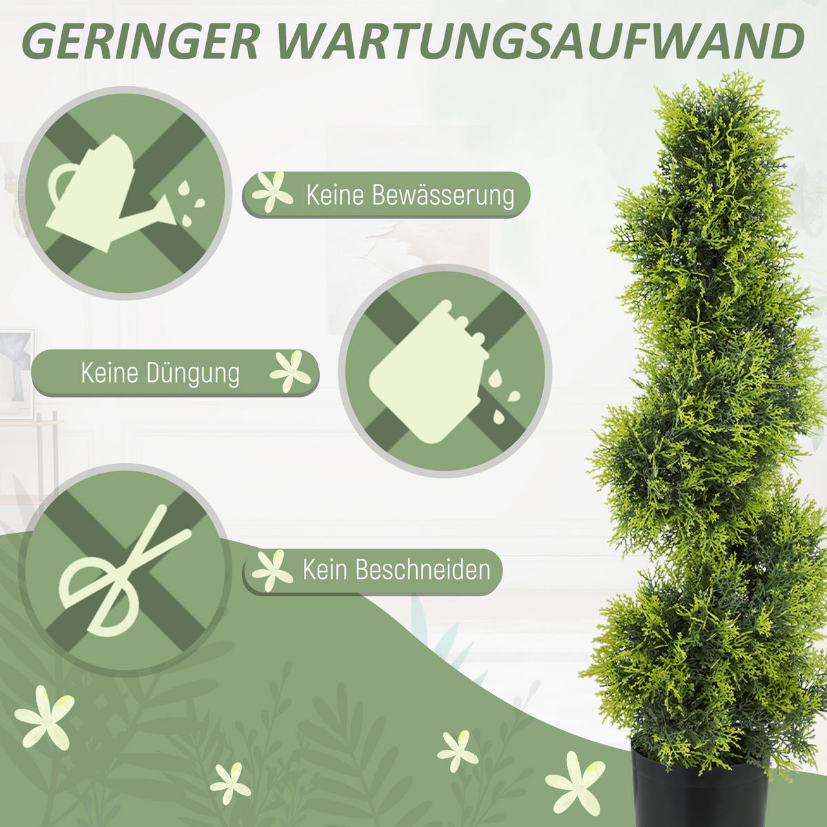KÜNSTLICHE Pflanzen Grün 16.5/16.5/90.0cm - Grün, Kunststoff (90cm)