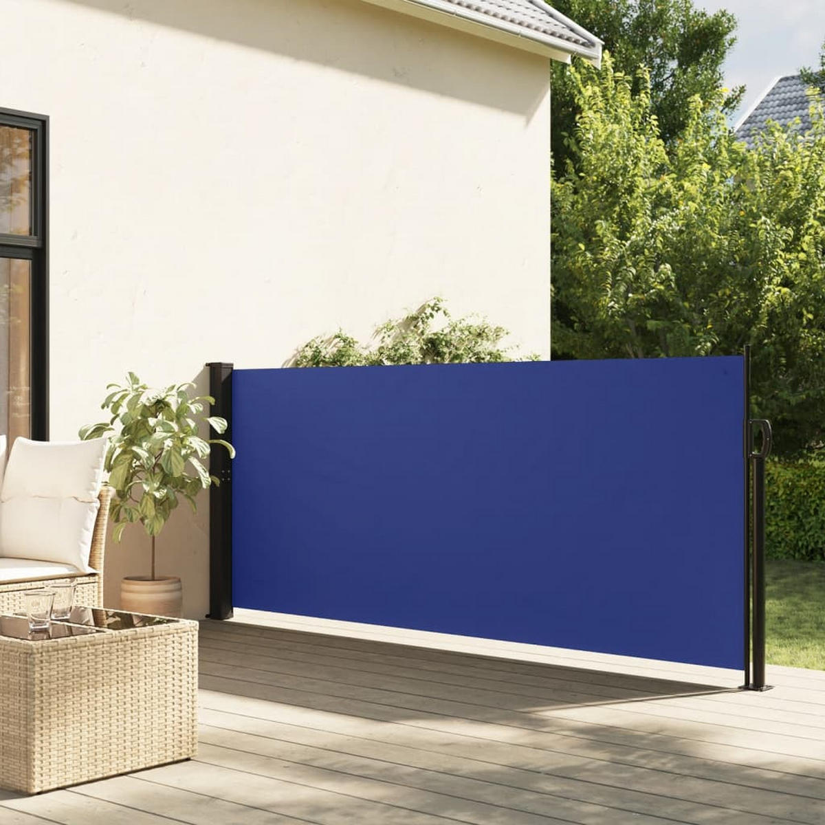 SEITENMARKISE Ausziehbar Blau 140x600 cm - Blau, Textil (600/140/600cm) - furnicato