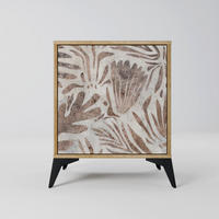 SIDEBOARD PASSING TIME, Eichefarben, 57,5x42x70,5 cm, Schwarze Metall-Sternfüße - Eichefarben/Multicolor, Holzwerkstoff/Metall (57.5/70.5/42cm) - SpaceRebels
