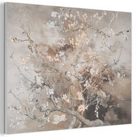 AKUSTIKBILD Mandelblüte - Kunst - Van Gogh - Beige - Abstrakt Wanddeko 70x50 cm - Braun, Kunststoff (70/50/0.9cm) - MuchoWow