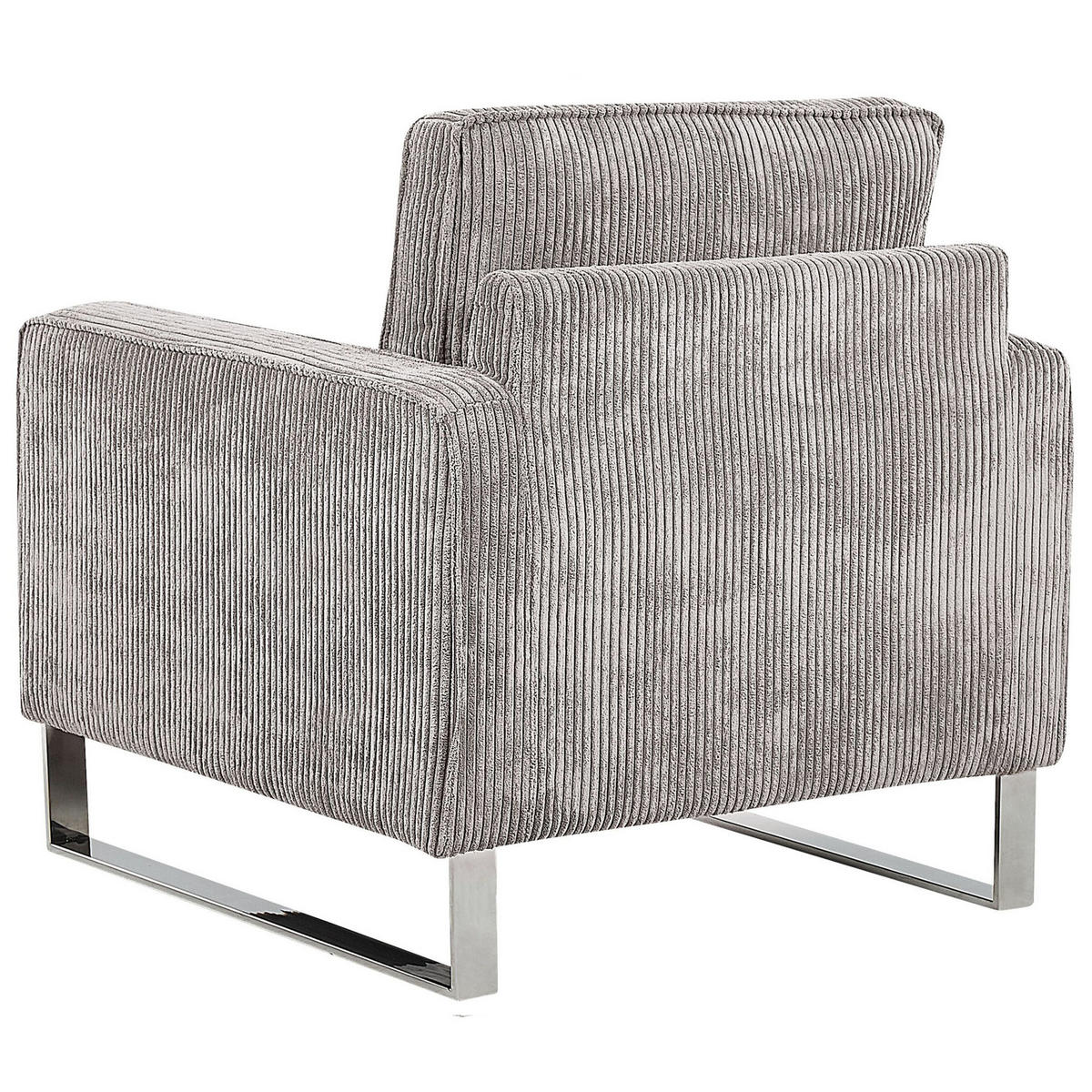 SESSEL Cord Grau Vind - Grau, Textil/Metall (76/82/82cm) - Beliani
