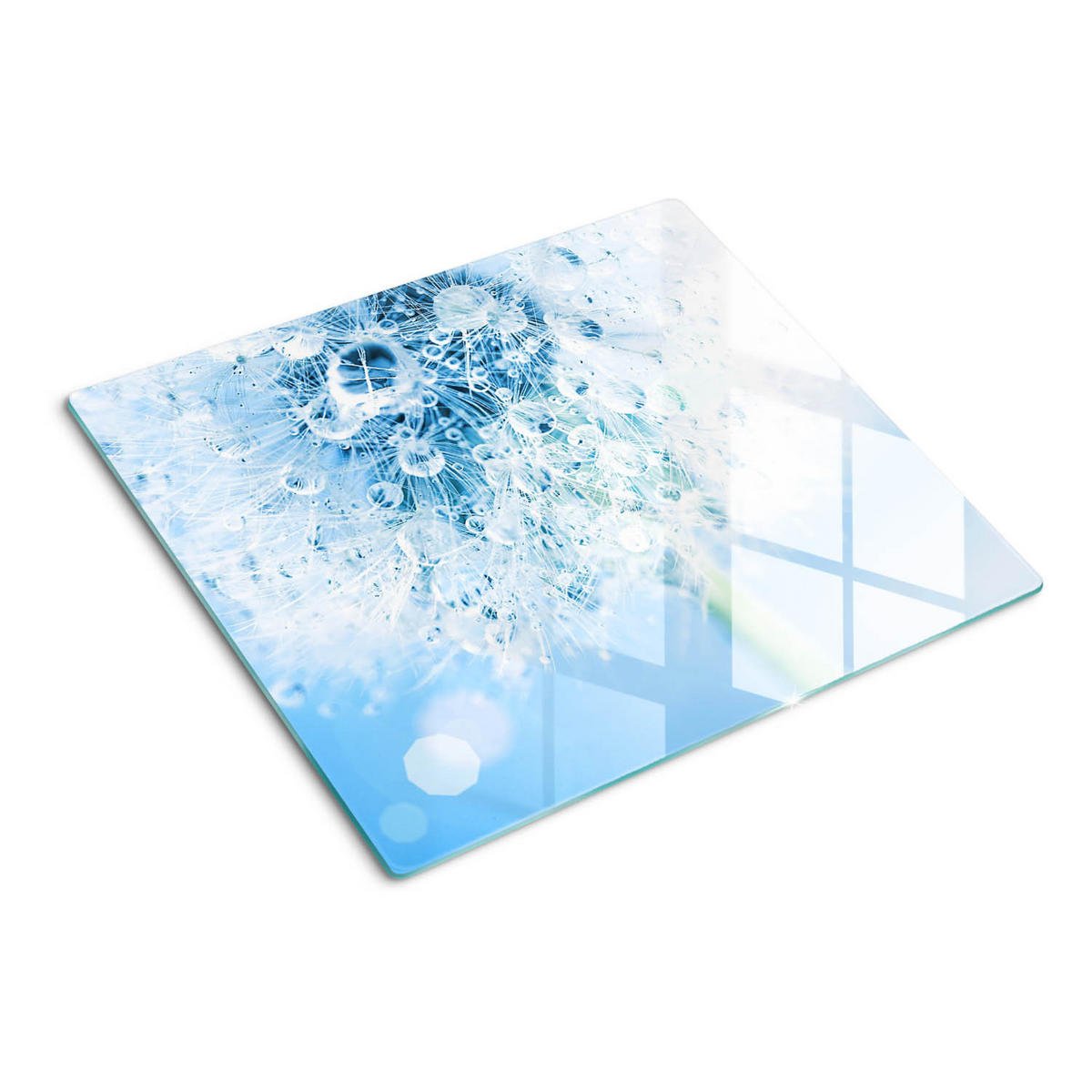 GLASPLATTE 60x52 cm Löwenzahn - Blau, Glas (60/0.4/52cm) - TULUP