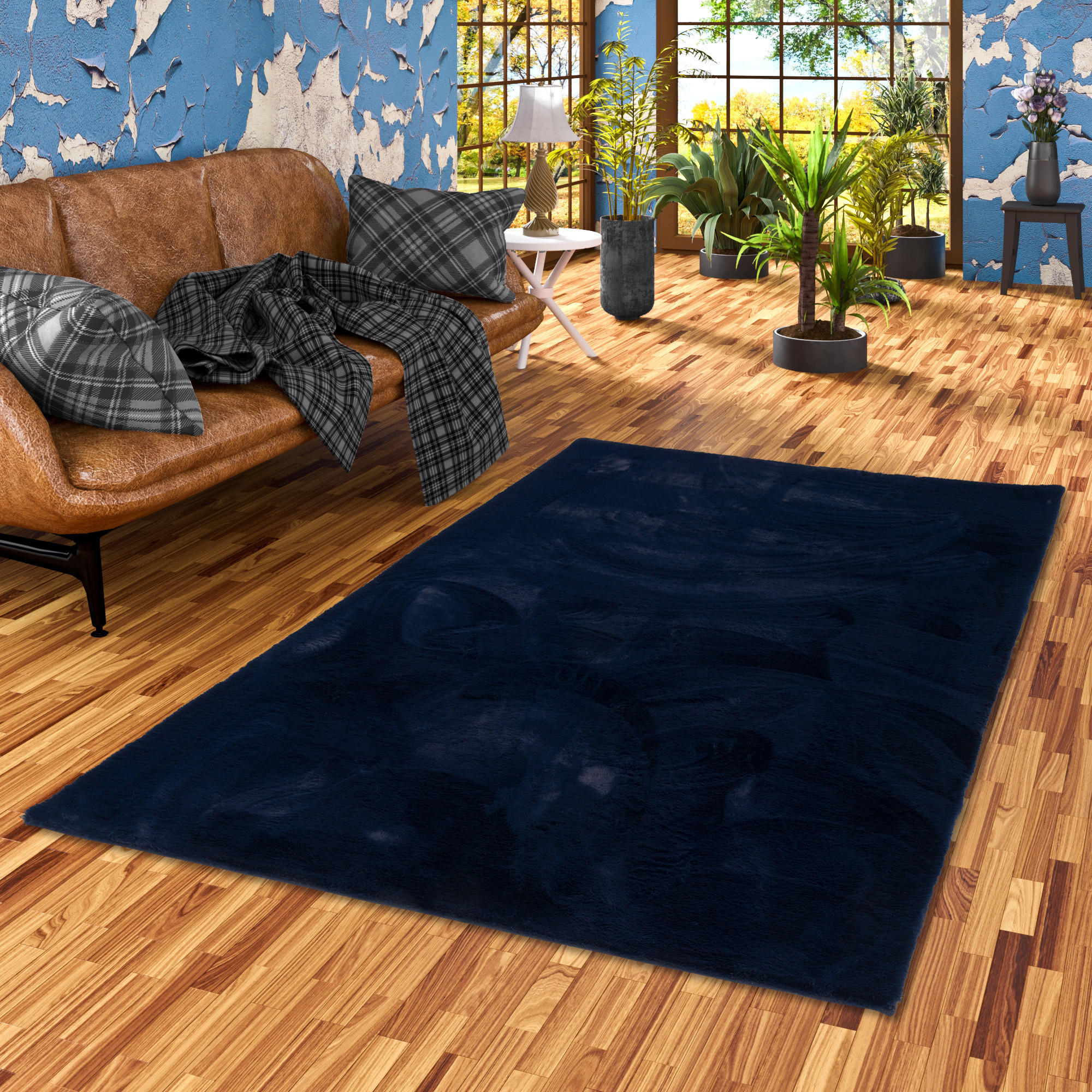 FELLTEPPICH LUXUS SUPER SOFT PLUSH - Dunkelblau, Textil (140/180cm) - Pergamon