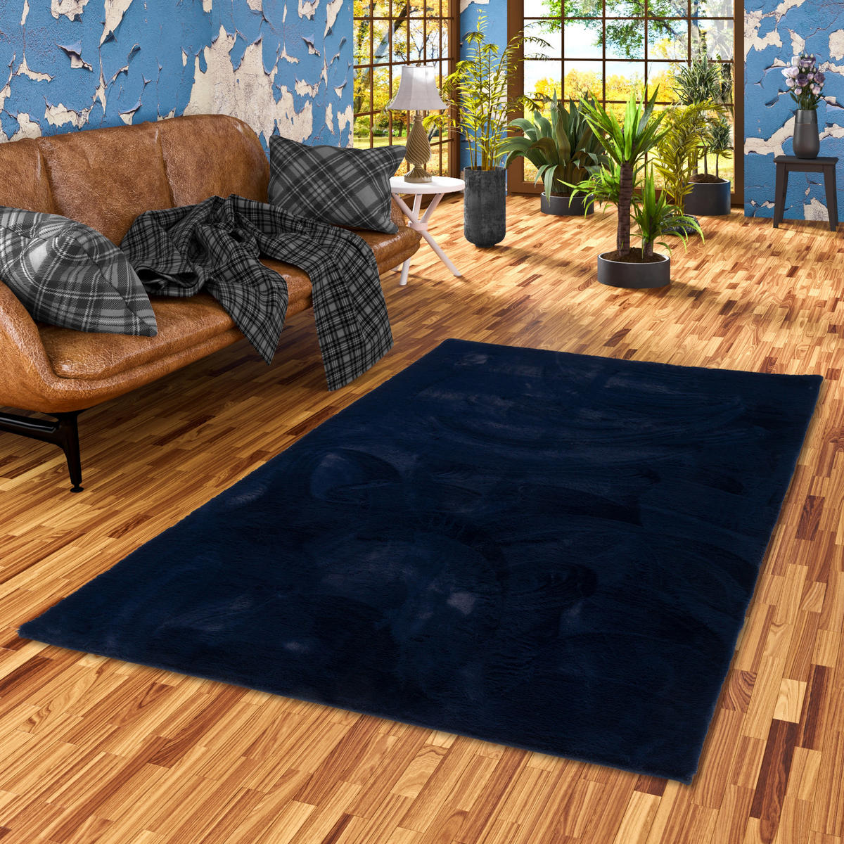 FELLTEPPICH LUXUS SUPER SOFT PLUSH - Dunkelblau, Textil (70/140cm) - Pergamon