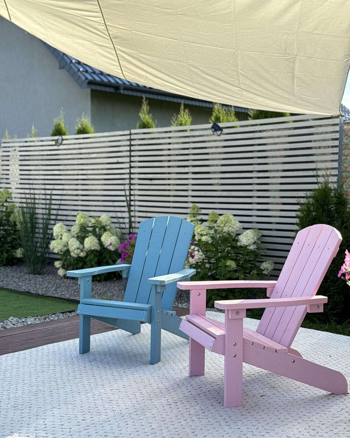 DĚTSKÉ KŘESLO Modré Adirondack - modrá, plast (40/64/50cm) - Beliani