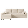 ECKSOFA mit Schlaffunktion und Bettkasten ALESIA-L 231x140x90 cm Beige Cord - Beige/Silberfarben, Holzwerkstoff/Kunststoff (231/140cm) - ALTDECOR