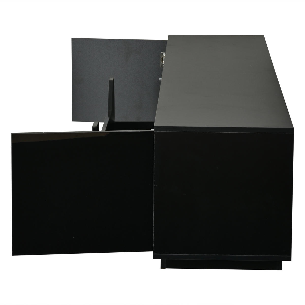 TV-LOWBOARD 180x40x45cm Schwarz mit LED, 2 Schränken - Schwarz, Holzwerkstoff (180/45/40cm) - FLIEKS
