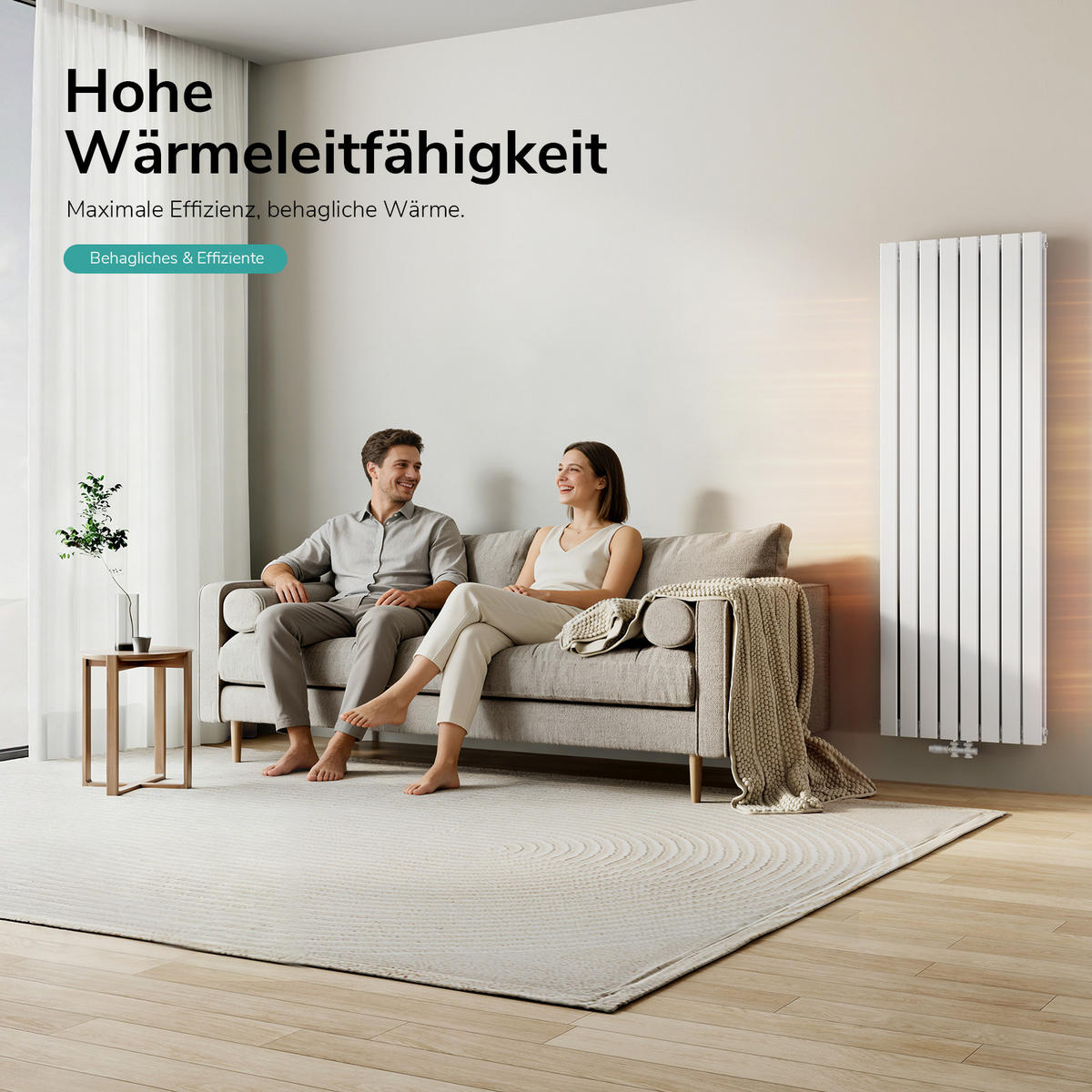 HEIZKÖRPER Vertikal Warmwasser Zweilagig Weiß 180/61,6/6,6 cm - Weiß, Metall (62/180/6.3cm) - EMKE
