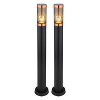 LED STEHLEUCHTE Edelstahl Schwarz 2er Set - Schwarz, Metall (12.7/12.7/80cm) - Globo Lighting