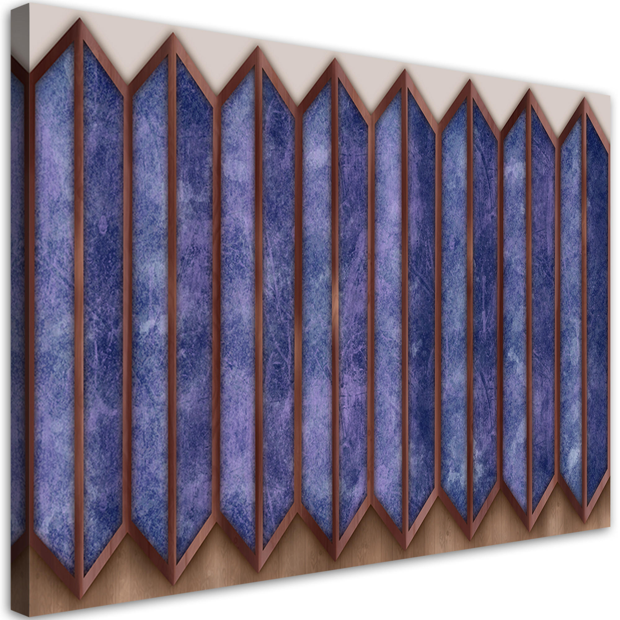 WANDBILD buntes 3d fenster - Blau, Textil (60/40cm) - Feeby