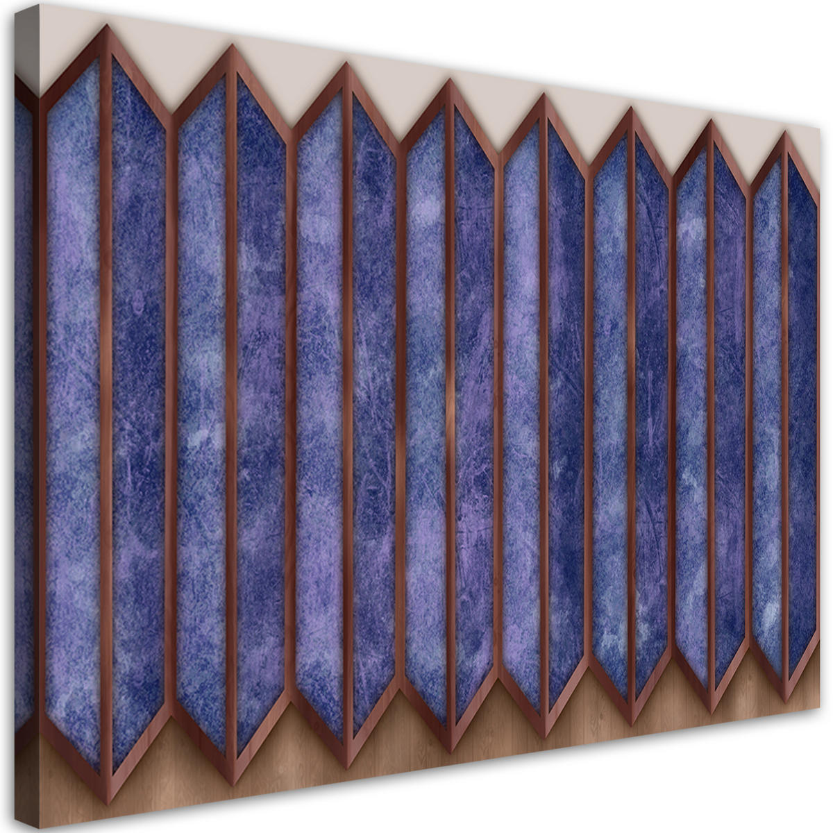 WANDBILD buntes 3d fenster - Blau, Textil (60/40cm) - Feeby