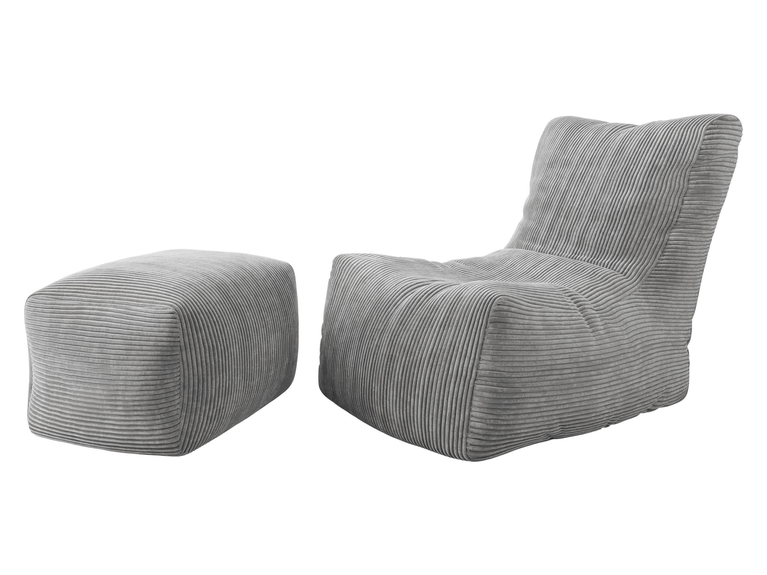 SITZSACK SET Rest und Easy Cord - Grau, Textil (80/90/100cm) - MIRJAN24