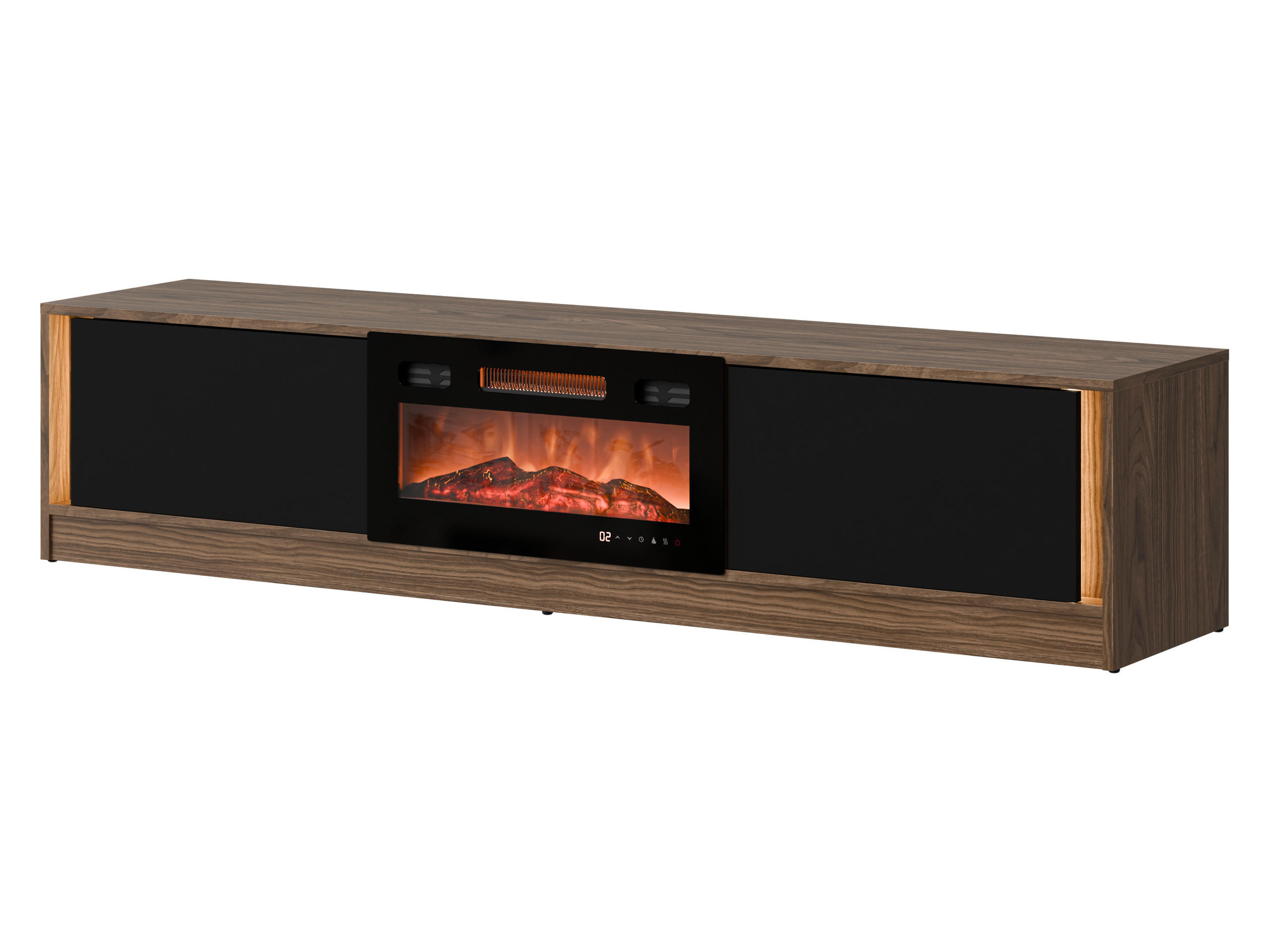 Mirjan24 Tv-Lowboard Nussbaum, Schwarz 180x40x39 cm