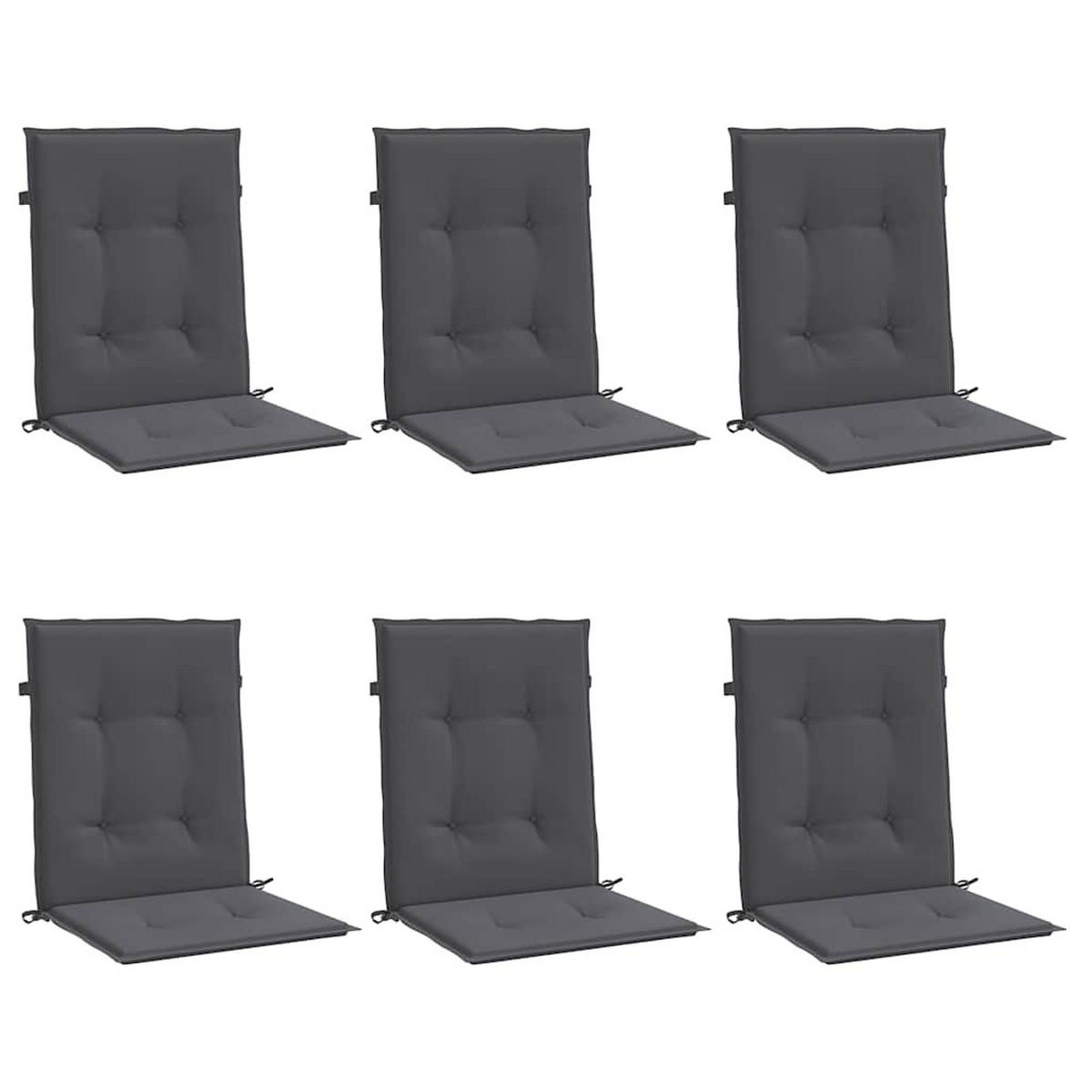 GARTENSTUHLAUFLAGEN Für Niedriglehner 6Er Set Anthrazit - Anthrazit, Textil (50/3/100cm) - vidaXL