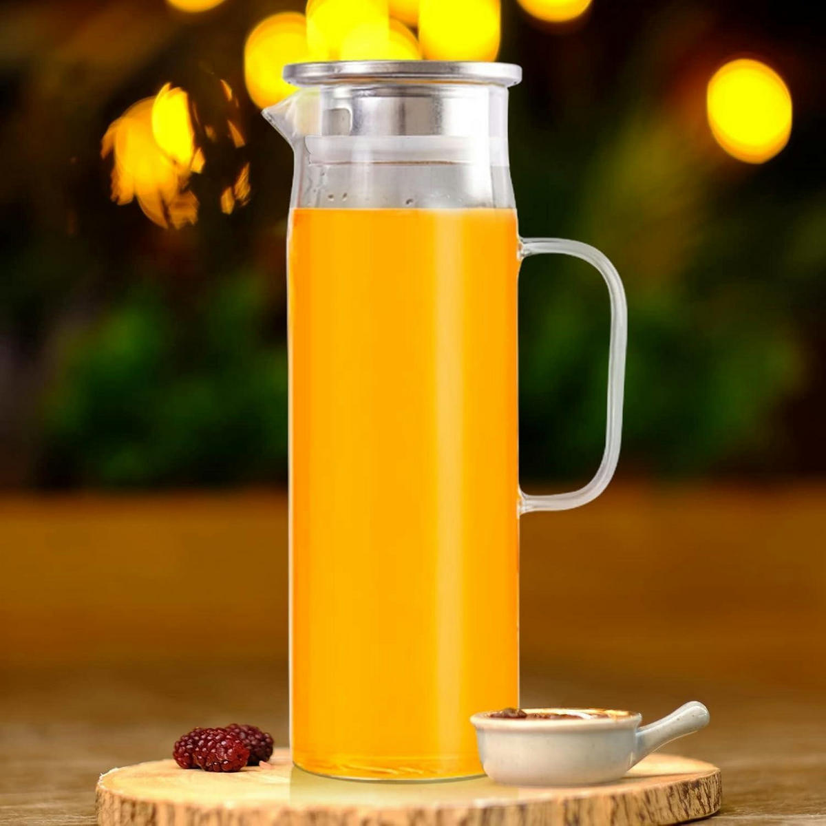GLASKARAFFE 1.5 Liter mit Deckel - Transparent, Glas (9/9cm)