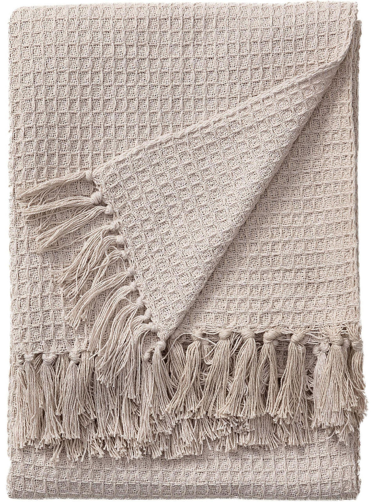 BAUMWOLLDECKE Amalia Ivory 125x150 cm - Creme, Textil (125/150cm) - benuta Pure