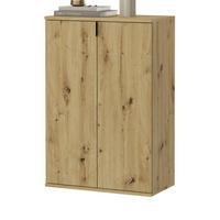 SCHUHSCHRANK Artisan Eiche 61 cm, Flurschrank mit flexibler Inneneinteilung - Schwarz/Eiche Artisan, Holzwerkstoff/Metall (61/99/34cm) - Inn.Furn