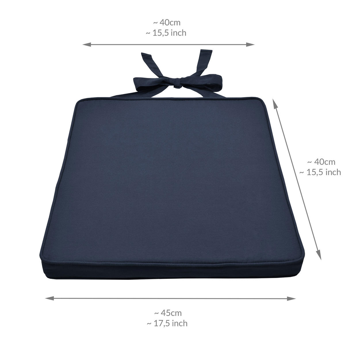 STUHLKISSEN Loft SK 45x40x5cm Dunkelblau (2tlg) - Dunkelblau, Textil (45/40/10cm) - Beautissu 