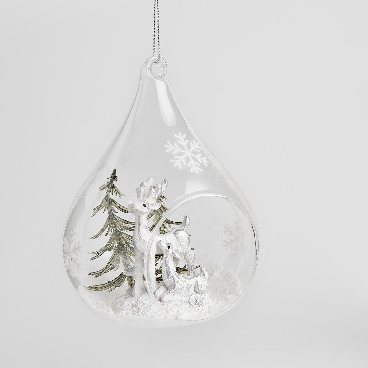 WEIHNACHTSKUGEL Glas SNOWKI, 10x12 cm, Transparent, Christbaumkugeln, Weihnachtsdeko Xmas, Christmas Deko - Braun, Glas (10/12/8cm) - home&you