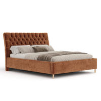 POLSTERBETT Vezzola Dunkelorange 180/200 cm im Chenille-Stoff - Dunkelorange/Naturfarben, Holz/Holzwerkstoff (180/200cm) - Maison de Reve