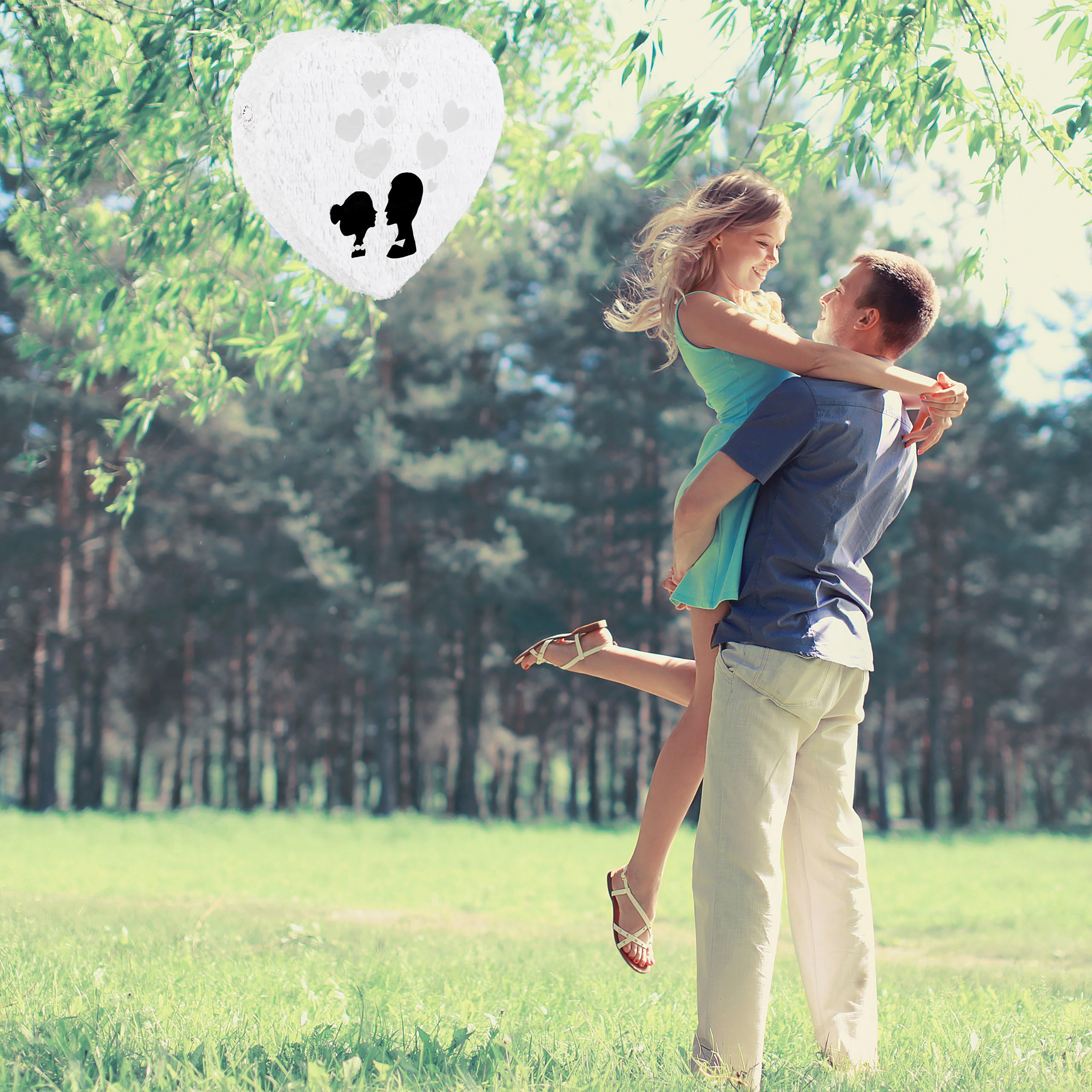 PINATA Hochzeit - Weiß, Papier (50/45/10cm) - Relaxdays