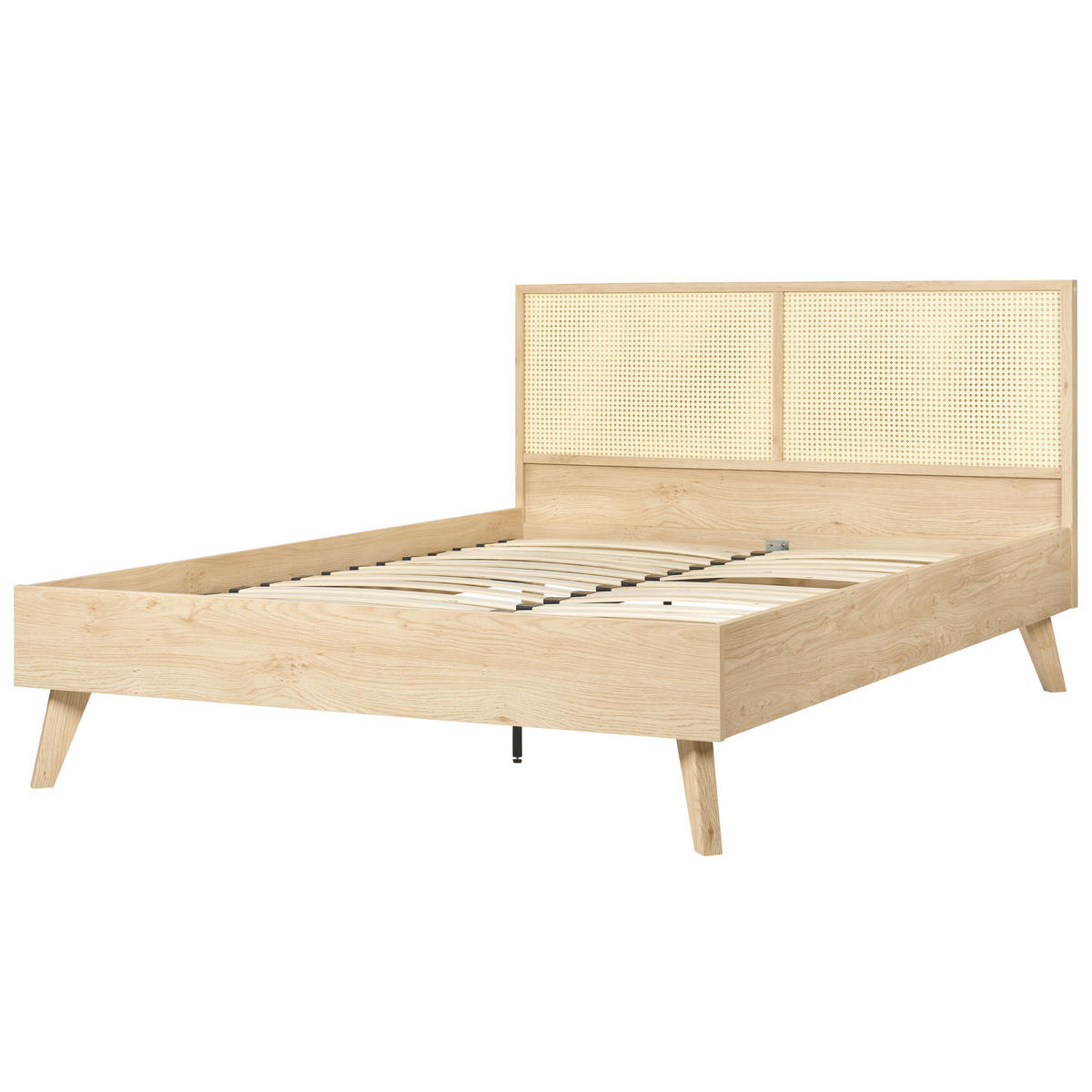 BETT 140/200cm Heller Holzfarbton Monpazier - Hellbraun, Naturmaterialien (140/200cm) - Beliani