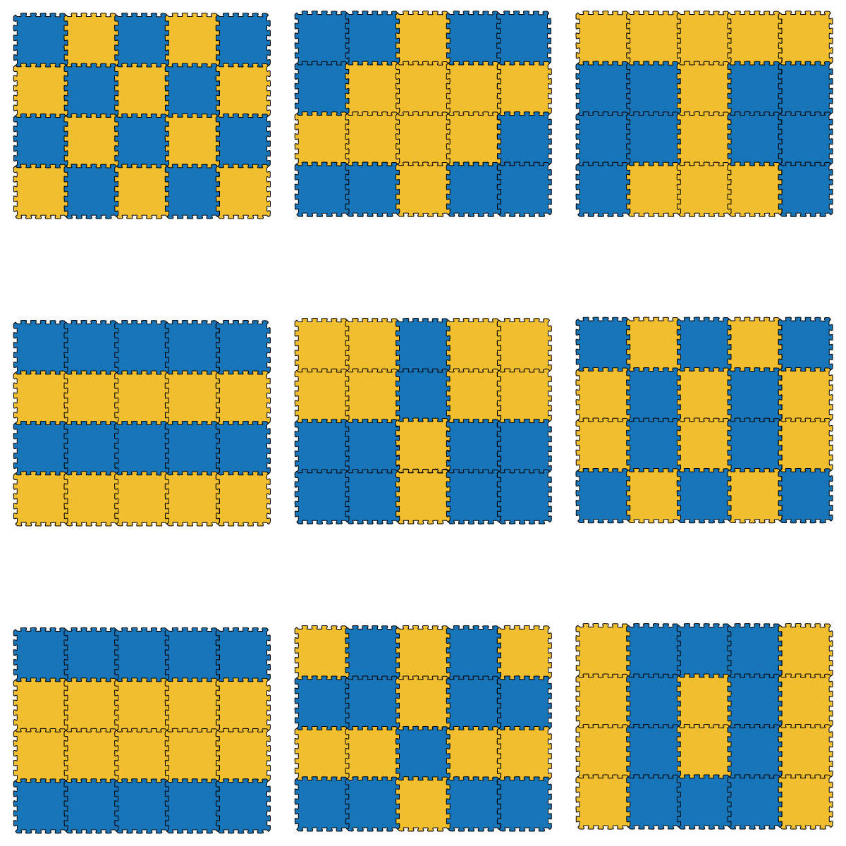 SPIELMATTE ab Null - 180/90/1 cm Puzzlematte Blau - Multicolor, Kunststoff (30/30cm) - Littletom