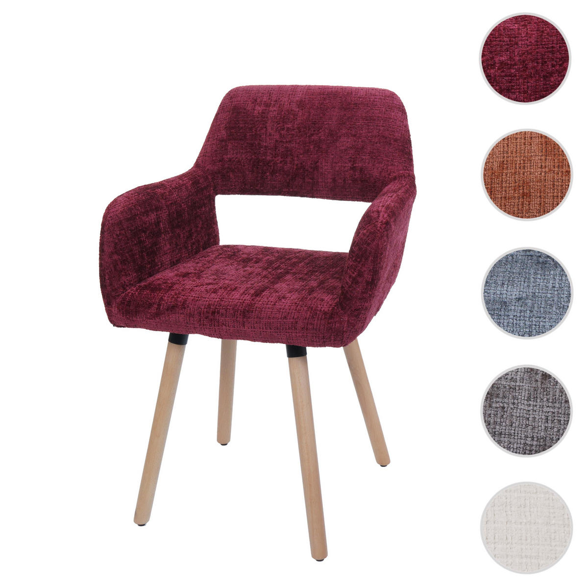ESSZIMMERSTUHL Bordeaux - Bordeaux, Textil (56/80/53cm) - MCW