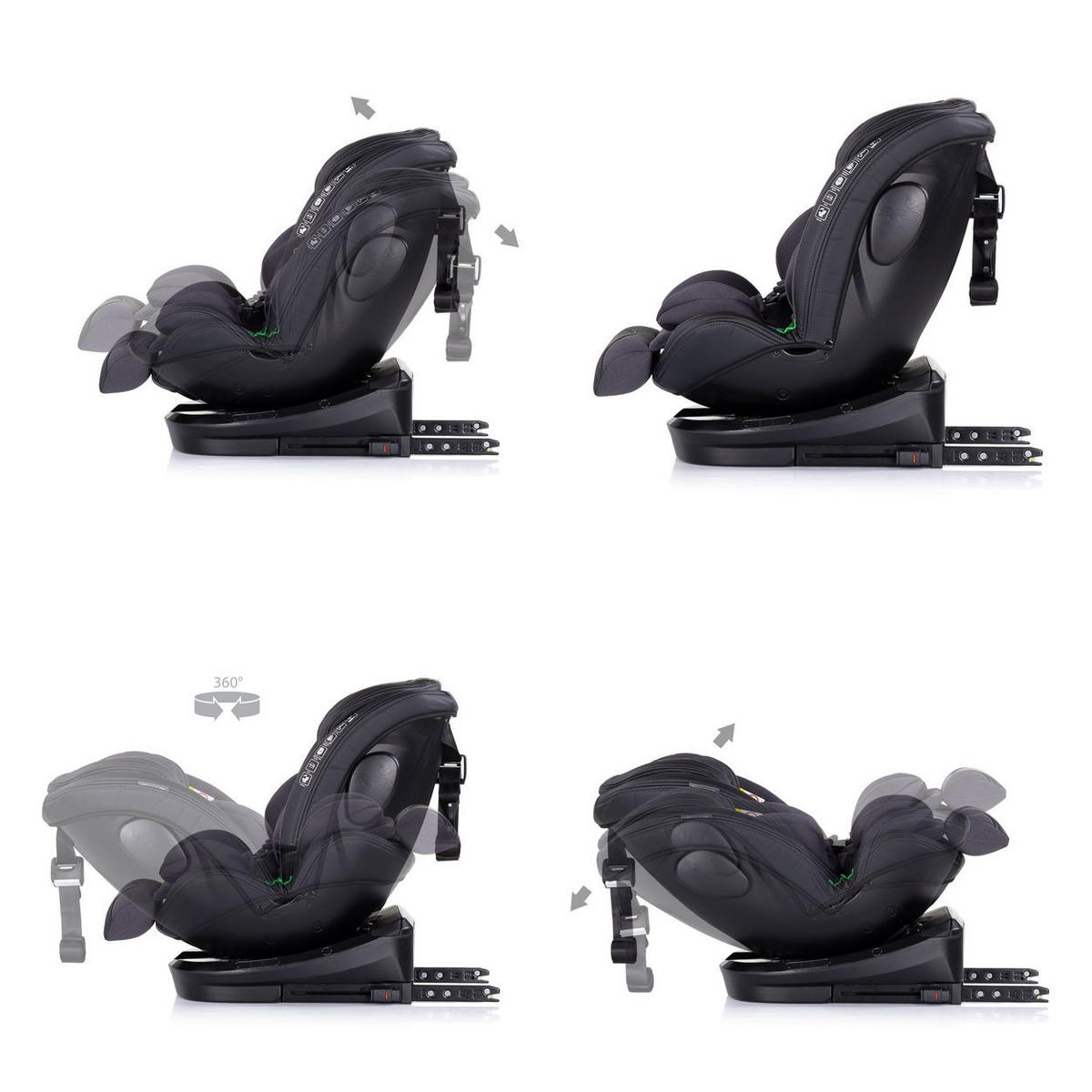 KINDERSITZ Hypnotic i-Size dunkelgrau (40-150cm) Isofix, Top Tether, Kopfstütze - Dunkelgrau, Kunststoff (36/75/45cm) - Chipolino
