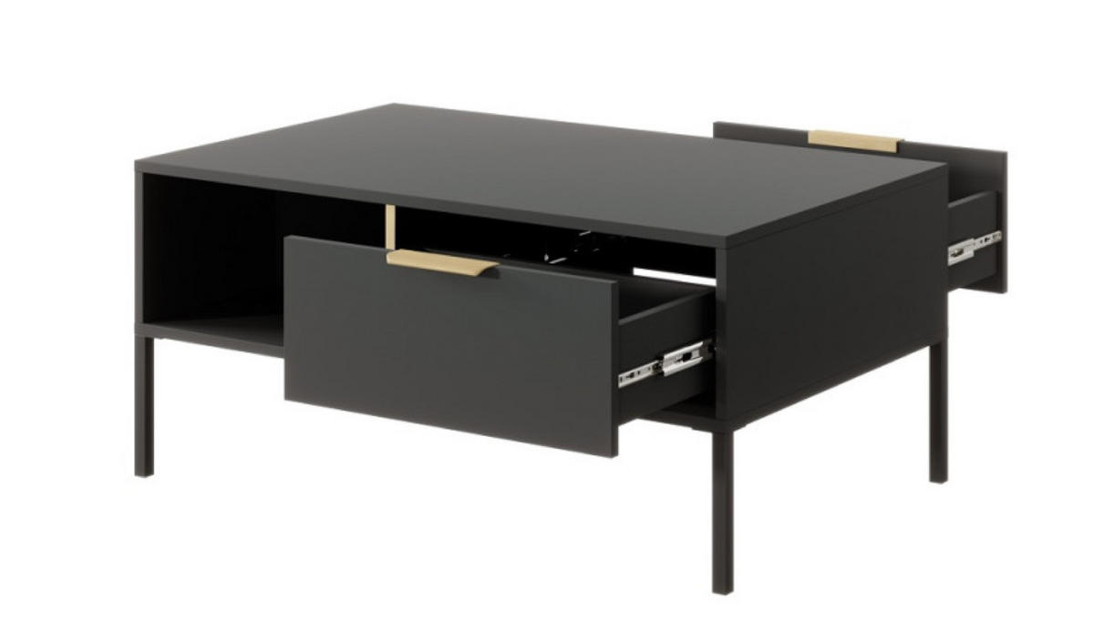 COUCHTISCH Anthrazit LARYSA H Mit Metallgestell 60x61x44.4 cm - Graphitfarben, Holzwerkstoff (61/60/44.4cm) - Sepro Meble