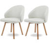 ESSZIMMERSTÜHLE 2er-Set ERIK Stoffbezug Beige Eichenholz - Beige, Eichenholz/Holz (47/85/47cm) - DELUKE