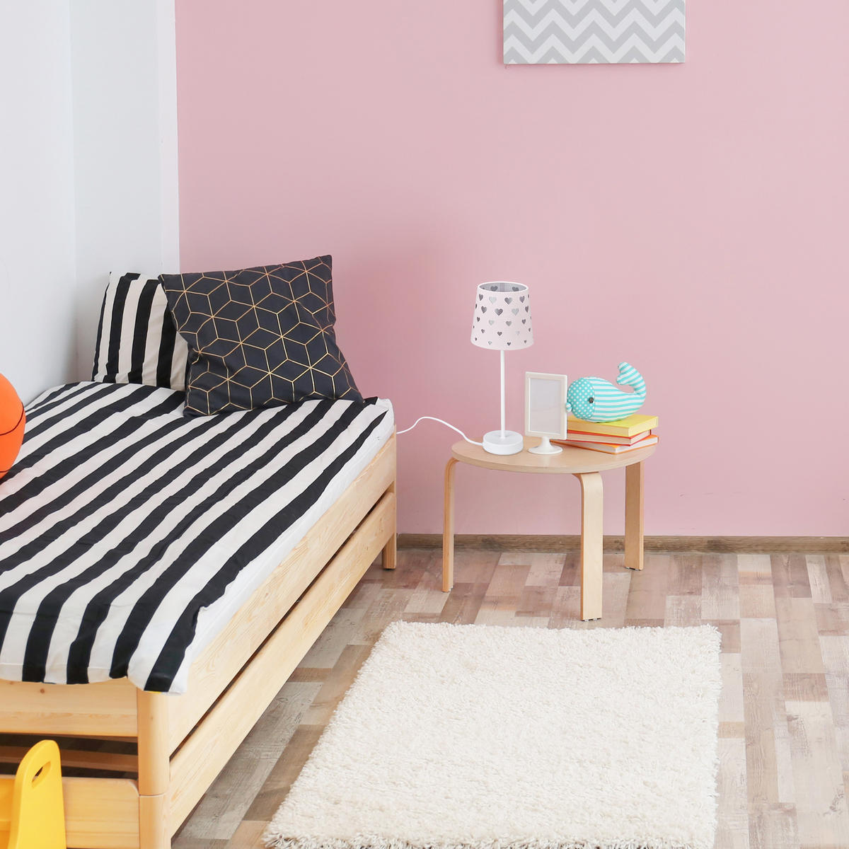 NACHTTISCHLAMPE Kinder - Rosa, Kunststoff/Textil (16/16/43cm) - Relaxdays