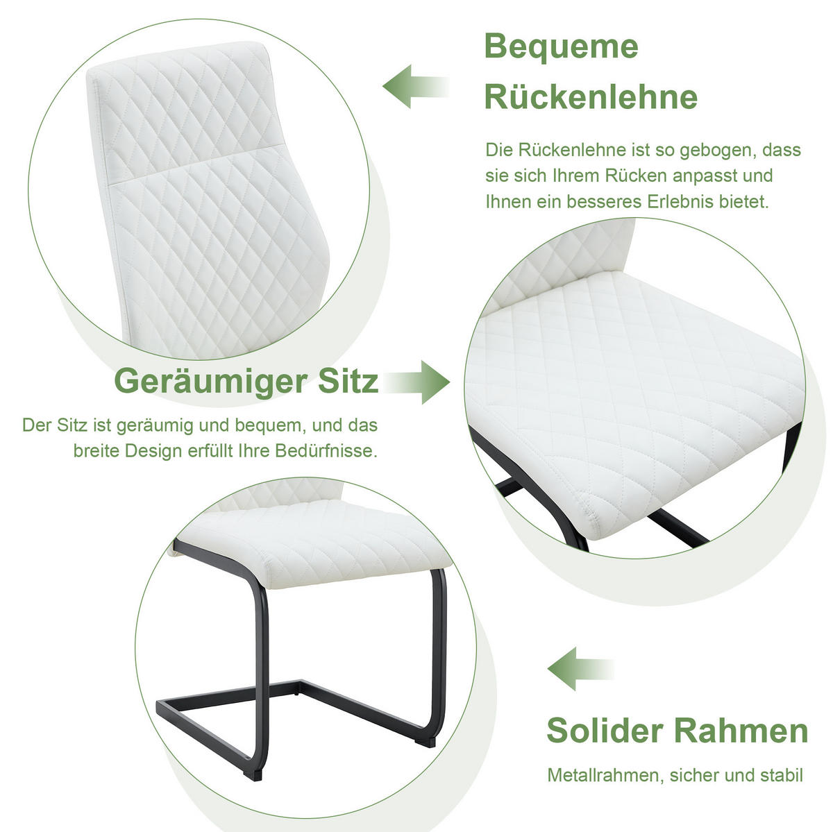 ESSGRUPPE 2-tlg. mit runder Tischplatte 107 cm Walnussoptik Weiß/Schwarz - Schwarz, Metall (107/75/107cm) - Meubliv