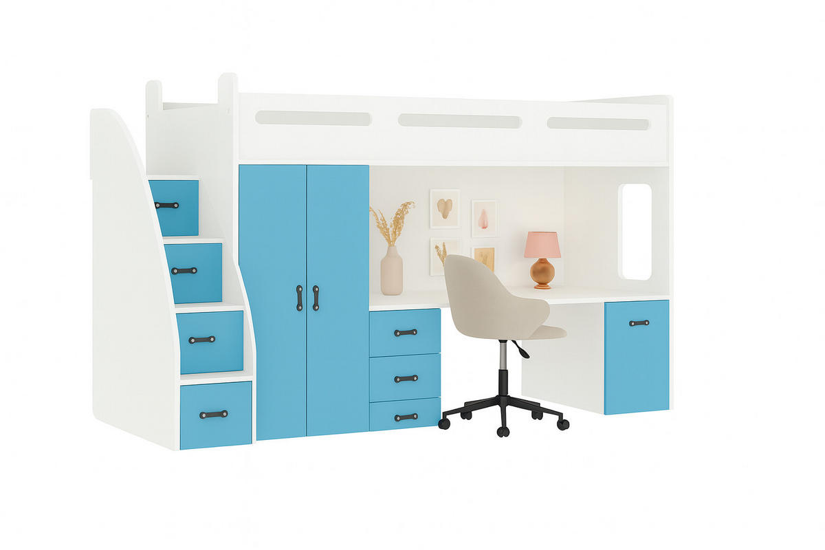 KINDERBETT Zuzia plus blau - Blau, Holzwerkstoff - roe furniture
