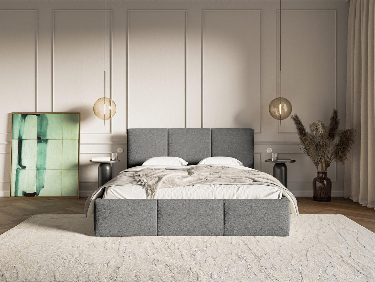 POLSTERBETT Fondi Slim 180x200 cm, Anthrazit - Anthrazit, Textil (180/200cm) - Fedve