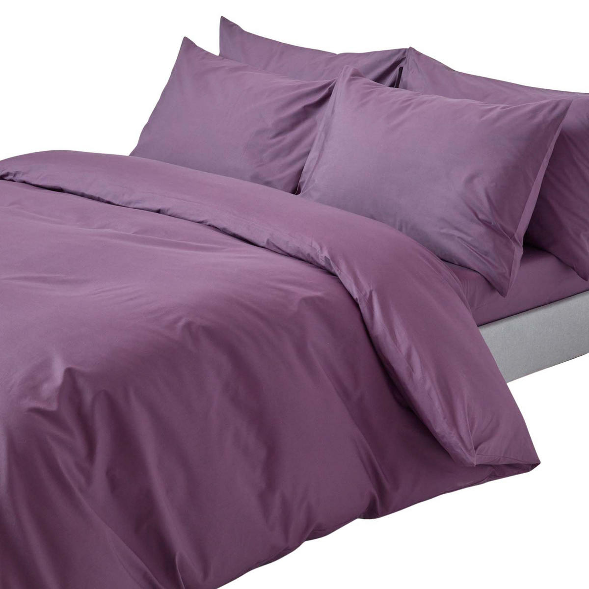 BETTWÄSCHE Perkal Fadendichte 200 - Lila, Textil (260/220cm) - Homescapes