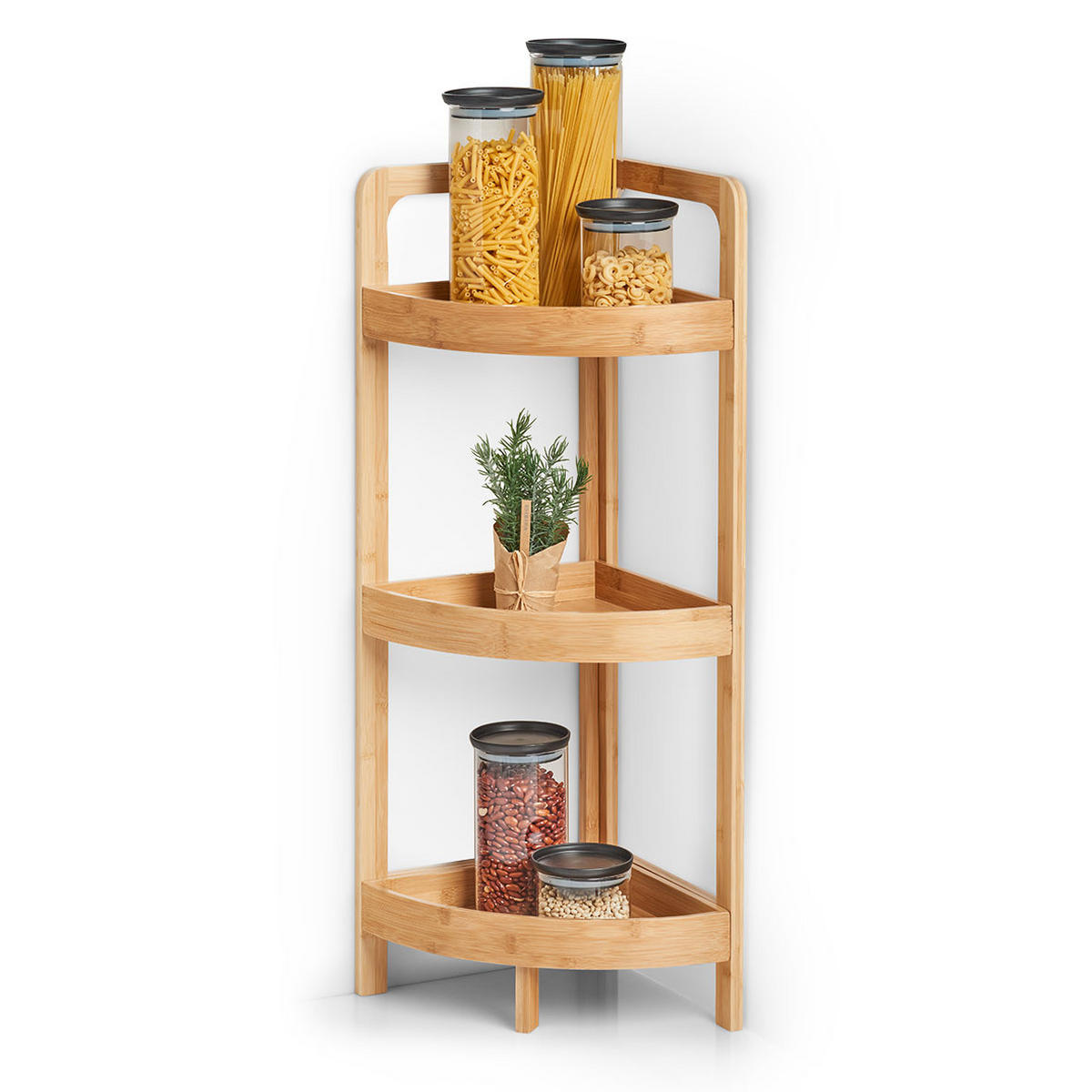 ECKSCHRANK für das Badezimmer 29/29/85 cm - Braun, Naturmaterialen (29/85/29cm) - ZELLER