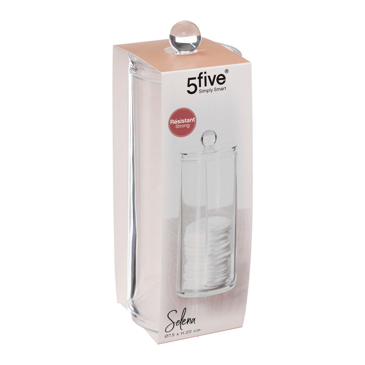 WATTEPADSSPENDER Selena, Kunststoff, 7.5 x 20 cm - Beige, Kunststoff (7.5/20/7.5cm) - 5five Simply Smart