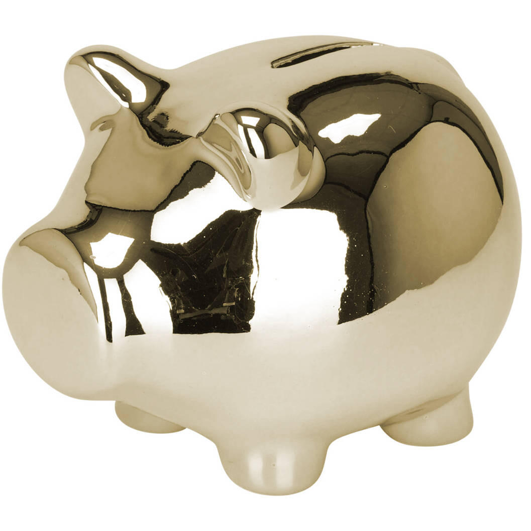 SPARSCHWEIN Keramik 11/9 cm - Goldfarben, Kunststoff (9.1/9.1/11.5cm) - Home Styling Collection